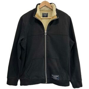 Abercrombie & Fitch Sherpa Lined Zip Jacket Mens Size Small Heavy Fleece Y2K